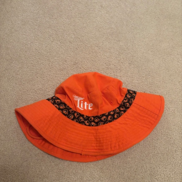Baltimore Orioles & Miller Lite Promo Bucket Hat Orange OSM - Picture 3 of 3